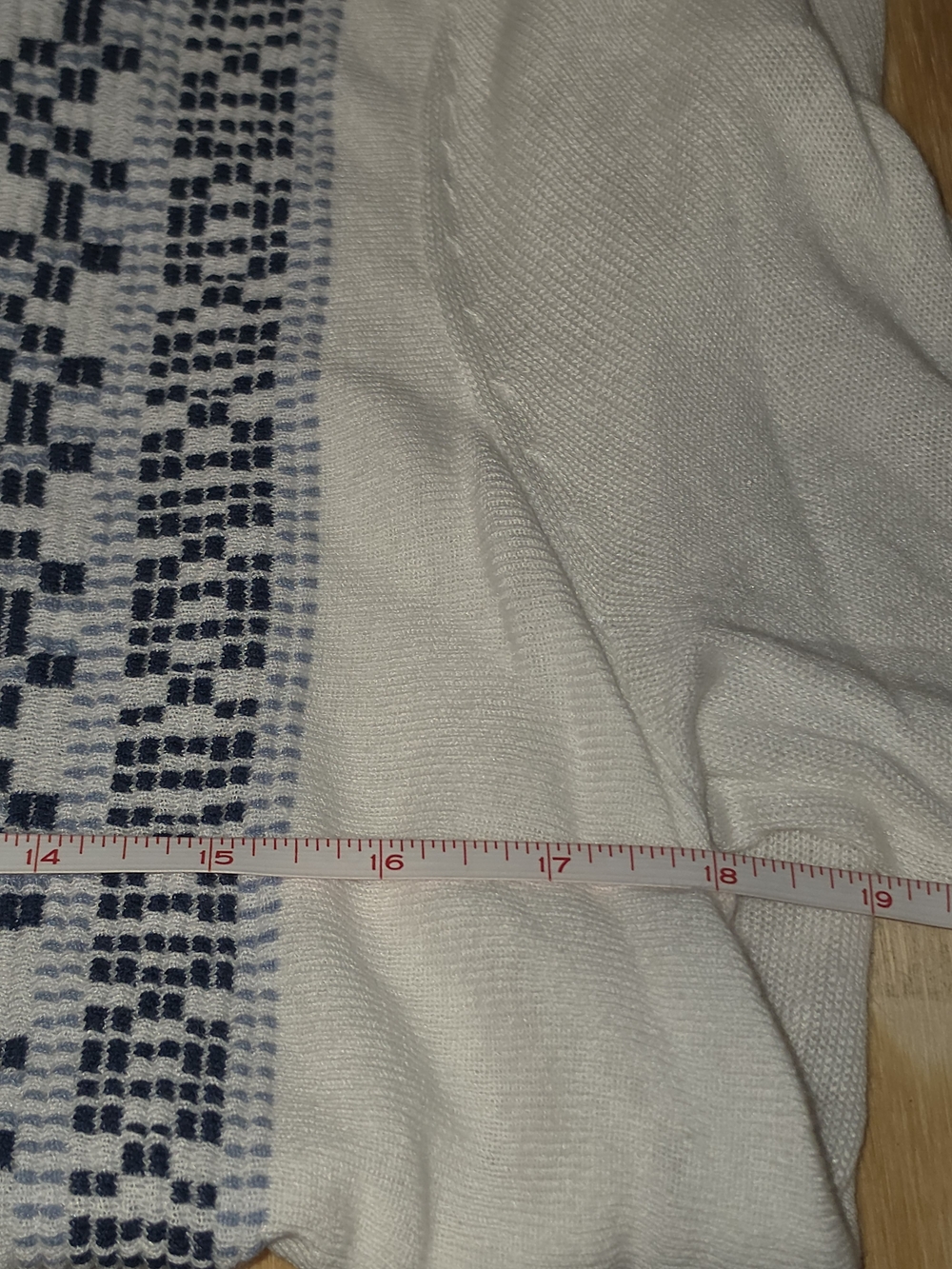 J. Jill Linen Blend White Top with Navy Embroidered Yoke Women's Size Med Petite - Picture 8 of 9